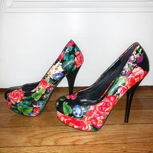 Hot Tomato Floral Stiletto Heels